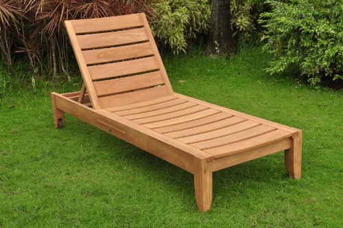 New Grade A Teak Multi Position Sun Chaise Lounger Steamer - Furniture only - Atnas Collection #WHCHAT