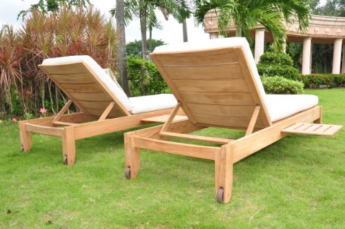 New Grade A Teak Multi Position Sun Chaise Lounger Steamer - Furniture only - Atnas Collection #WHCHAT