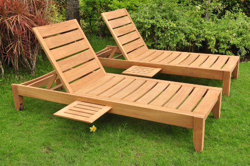 New Grade A Teak Multi Position Sun Chaise Lounger Steamer - Furniture only - Atnas Collection #WHCHAT