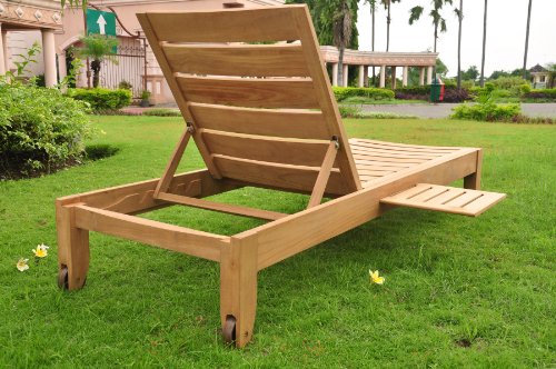 New Grade A Teak Multi Position Sun Chaise Lounger Steamer - Furniture only - Atnas Collection #WHCHAT