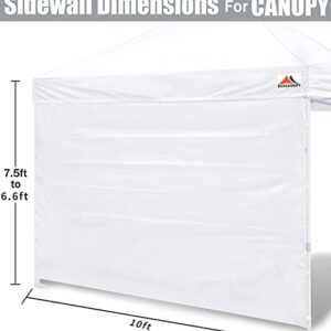 SCOCANOPY SideWall for 10x10 Canopy Frame, 3 Pack SunWall with 1 Pack Canopy Door,White