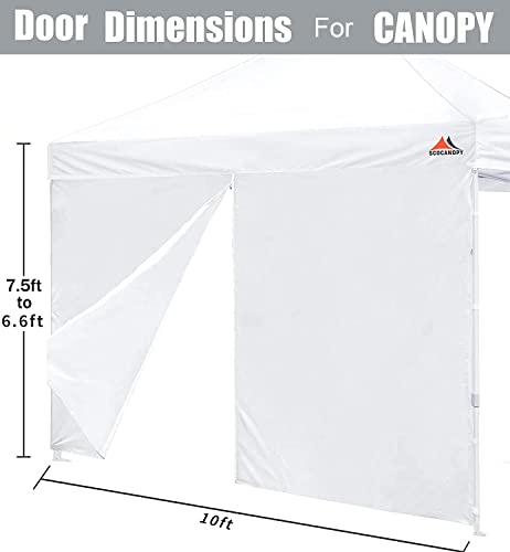 SCOCANOPY SideWall for 10x10 Canopy Frame, 3 Pack SunWall with 1 Pack Canopy Door,White