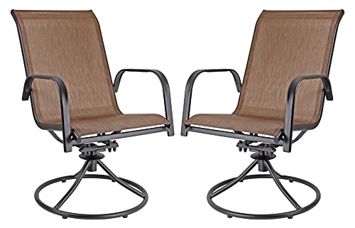 Courtyard Creations Sienna Collection Round 40" Table and Four Swivel Rocker Chairs, Brown (5-Piece Set)