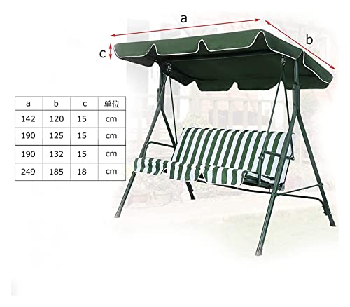 Swing Canopy Cover Swing Chair Canopy Replacement Waterproof UV Resistant Cover Patio Hammock Cover Top Garden Outdoor Only Swing Canopy for Outdoor Garden Patio 22.6.16