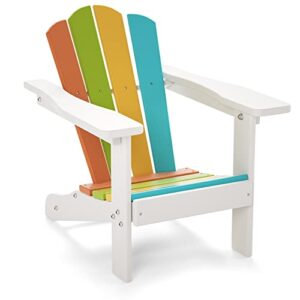 torva kids’ adirondack chairs all-weather resistant, outdoor indoor furniture patio lawn small lounge chairs for garden, porch, deck, backyard, fire pit, pool,beach