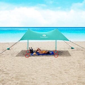 Red Suricata Sunshade Pole Anchors - Set of 4 Sand Anchors for Family Beach Sun Shade Canopy Tent or Multi Terrain Sunshade (no Canopy & no Poles Included)