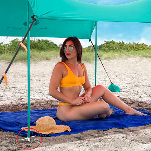 Red Suricata Sunshade Pole Anchors - Set of 4 Sand Anchors for Family Beach Sun Shade Canopy Tent or Multi Terrain Sunshade (no Canopy & no Poles Included)