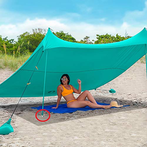 Red Suricata Sunshade Pole Anchors - Set of 4 Sand Anchors for Family Beach Sun Shade Canopy Tent or Multi Terrain Sunshade (no Canopy & no Poles Included)