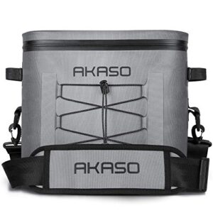 akaso soft cooler bag 24 cans portable insulated cooler bags for men reusable leakproof lunch cooler bags for camping,beach,travel,golf,picnic,boating,fishing,outdoor