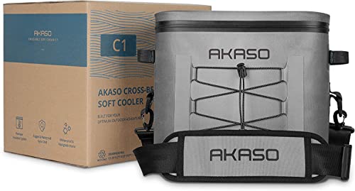 AKASO Soft Cooler Bag 24 Cans Portable Insulated Cooler Bags for Men Reusable Leakproof Lunch Cooler Bags for Camping,Beach,Travel,Golf,Picnic,Boating,Fishing,Outdoor