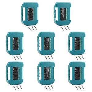 zlwawaol 8 pack battery holder wall mount battery storage rack compatible with makita/bosch 18v lithium ion tool battery bl1860 bl1850 bat609,（8-pack case blue）