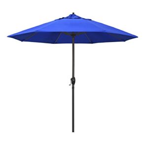 california umbrella 9′ rd sunbrella aluminum patio umbrella, crank lift, auto tilt, bronze pole, pacific blue