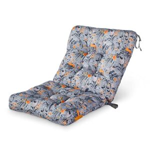 vera bradley by classic accessories polyester water-resistant patio chair cushion, 21 x 19 x 22.5 x 5 inch, rain forest toile gray/gold, seat back cushion