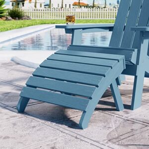 MXIMU Folding Adirondack Chair & Ottoman 4-Piece Set, Weather Resistant Plastic Chairs Adorondic Set for Area Seating Lifetime Wide Use in Backyard, Garden, Lawn, Porch