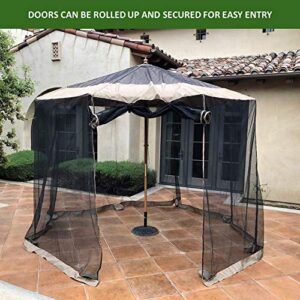 Formosa Covers Patio Umbrella Mosquito Screen Netting fit 9ft to 11ft Market or Hanging Cantilever Umbrellas