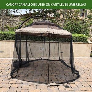 Formosa Covers Patio Umbrella Mosquito Screen Netting fit 9ft to 11ft Market or Hanging Cantilever Umbrellas