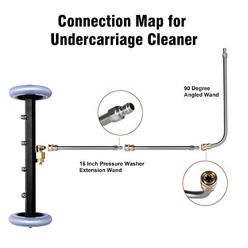 LOVHO Dual-Purpose Pressure Washer Undercarriage Cleaner 4000 PSI Under Carriage Power Washer, Under Car Wash Water Broom with 3 Extension Wands