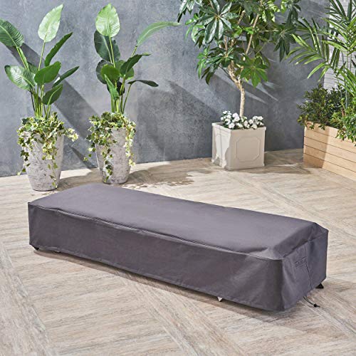 Christopher Knight Home Charlene Outdoor Waterproof Chaise Lounge Cover, Gray