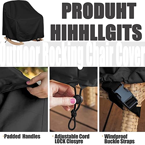 Patio Rocking Chair Cover 2 Pack, Fits (27.5"W x 32.5"D x 43"H) Lawn Patio Chairs, 420D Tear-Resistant, UV Resistant, Waterproof for Furniture Covers