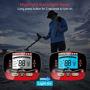 Metal Detector for Adults, Professional High Accuracy Waterproof Gold Detector with LCD Display, 10" Coil Adjustable Metal Detector for Treasure Hunting, 5 Modes, Advanced DSP Chip