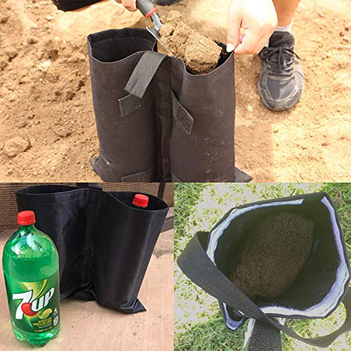 ESINGMILL Canopy Weight Bags for Pop up Tent, 4pcs/Pack Leg Weights Sand Bags with Belt for Instant Outdoor Sun Shelter Canopy Legs, Heavy Duty Stability Sandbag Weighted Feet Bag