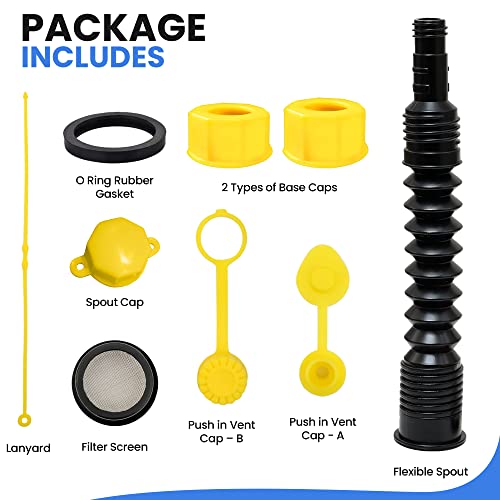 3-kit Universal Gas Can Spout Replacement No Spill, Gas Can Nozzle Spout, Gas Can Caps, Replacement Gas Can Spout, Gas Spout Replacement, Fuel Can Spout, Gas Can Nozzle Replacement, Gas Tank Nozzle