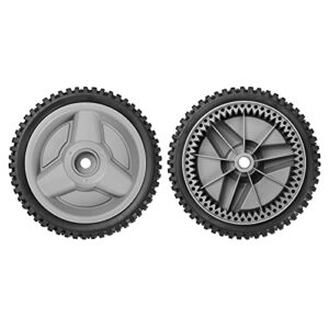 front drive wheels fit for hu mower – front drive tires wheels fit for hu front wheel drive self propelled lawn mower tractor, wheel for hu700f, replaces 532401274, 2 pack, gray1