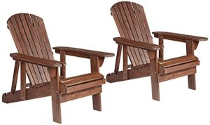 teal island designs kava dark brown wood outdoor adirondack chair with wine holder set of 2