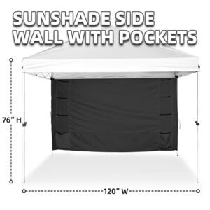 MordenApe Sunshade Sidewall with Storage Net Bag for 10x10 Pop Up Canopy, Instant Canopy SunWall (Fit 10x10 Canopy, Black)