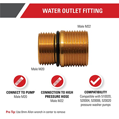 Simpson Cleaning 7110264 Water Oulet Fitting for OEM Technologies 520004 and 520006 Axial Cam Pressure Washer Pumps, Gold