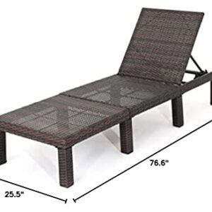 Christopher Knight Home Jamaica Outdoor Wicker Chaise Lounge without Cushion, Multibrown