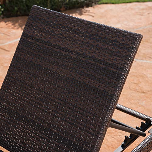 Christopher Knight Home Jamaica Outdoor Wicker Chaise Lounge without Cushion, Multibrown