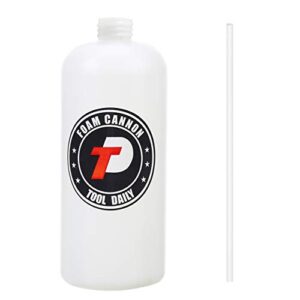 tool daily foam cannon bottle with straw, replacement foam spray bottle for car wash, 1 liter