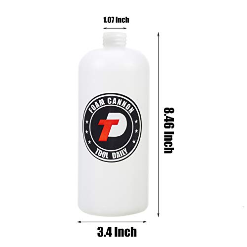 Tool Daily Foam Cannon Bottle with Straw, Replacement Foam Spray Bottle for Car Wash, 1 Liter
