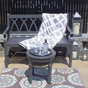 Pebble Lane Living All Weather Outdoor Exclusive Elegant Hardwood 2 Seater Bench, 48" L x 24" W x 35.5" H, Black