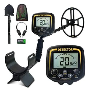 professional metal detector for adults, pinpoint gold detector with lcd display, 11″x14″ waterproof search coil, 15” detection depth, 5 search modes, ip68 waterproof for treasure hunting