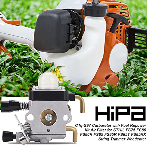 Hipa FS80R Carburetor for STHIL FS85 FS85R FS80 FS72 FS74 FS75 FS76 FS85RX HS72 HS74 HS75 HS76 HS80 HS85 HL75 FH75 FC75 FC85 KM80 HT70 HT75 String Trimmer Weedeater w Maintenance Kit