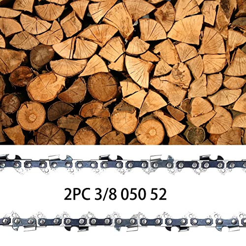 Opuladuo 2PC 14" Chainsaw Chain 3/8" LP 050" 52DL Fit for Portland Harbor Freight 64497 64498 67255 58949