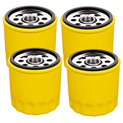 HOODELL 4 Pack 52 050 02-S Oil Filter Fits Kohler Engine, Professional 52 050 02 5205002S 52 050 02-S1 Oil Filter, Extra Capacity Lawn Mower Oil Filter