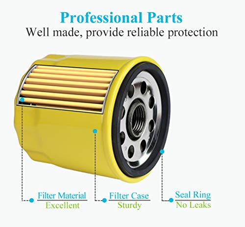 HOODELL 4 Pack 52 050 02-S Oil Filter Fits Kohler Engine, Professional 52 050 02 5205002S 52 050 02-S1 Oil Filter, Extra Capacity Lawn Mower Oil Filter