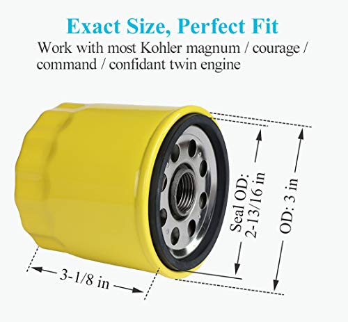 HOODELL 4 Pack 52 050 02-S Oil Filter Fits Kohler Engine, Professional 52 050 02 5205002S 52 050 02-S1 Oil Filter, Extra Capacity Lawn Mower Oil Filter