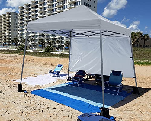 ABCCANOPY Stable Pop Up Beach Tent with Backpack Bag, 8 x 8 ft Base / 6 x 6 ft Top, Gray