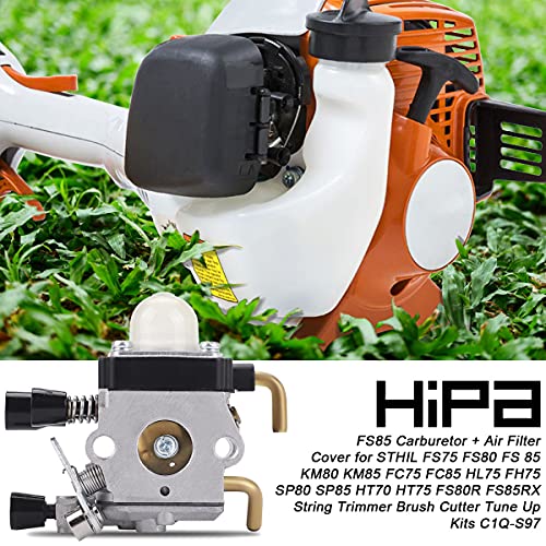 Hipa FS85 Carburetor Cover for STHIL FS75 FS80 FS 85 KM80 KM85 FC75 FC85 HL75 FH75 SP80 SP85 HT70 HT75 FS80R FS85RX String Trimmer Brush Cutter Maintenance Kits C1Q-S97