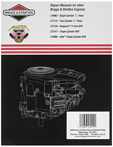 Briggs & Stratton 273521 Intek V-Twin OHV Repair Manual