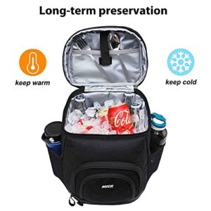 MIER Small Cooler Backpack Insulated Leakproof Lunch Box Backpack for Men Women to Beach, Picnic, Travel, Hiking, Camping, Work, 20 Cans, Black