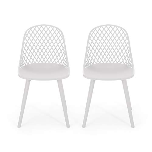 Christopher Knight Home Delora Outdoor Dining Chair (Set of 2), White