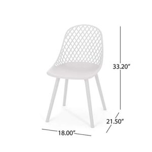 Christopher Knight Home Delora Outdoor Dining Chair (Set of 2), White