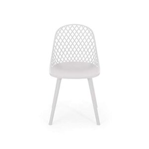 Christopher Knight Home Delora Outdoor Dining Chair (Set of 2), White