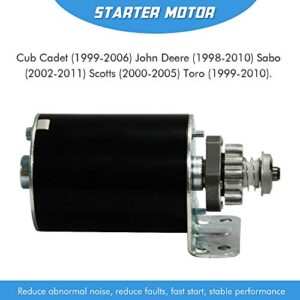 Starter Motor Compatible with Cub Cadet 14.5 16 16.5 17 17.5 18 18.5 HP John Deere New Holland Toro 14 Tooth Steel Gear 593934 693551 LG693551 BS693551 SE501848 New Starter Replacement