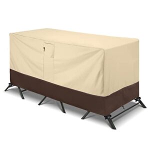 arcedo patio bistro cover, waterproof outdoor furniture cover, heavy duty patio bar table and chairs covers, 80″ l x 32″ w x 30″ h, beige & brown
